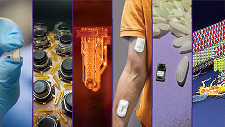 Collage with close-ups of biomedical devices